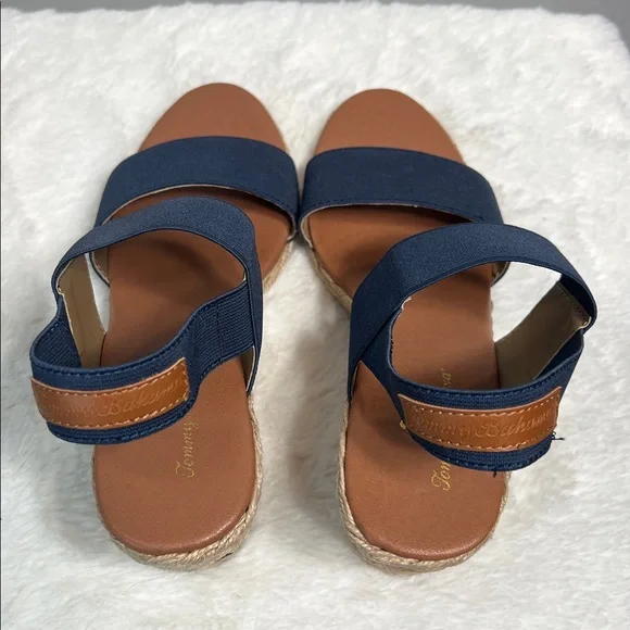 Tommy Bahama Navy Sakura Wedge Espadrille Sandal sz 6.5 - Picture 3 of 8